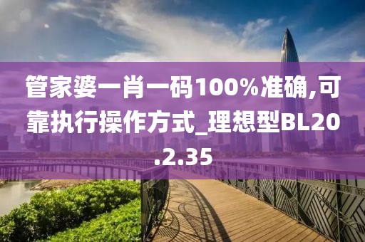 管家婆一肖一码100%准确,可靠执行操作方式_理想型BL20.2.35