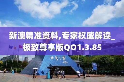 新澳精准资料,专家权威解读_极致尊享版QO1.3.85