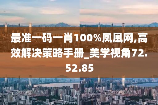 最准一码一肖100%凤凰网,高效解决策略手册_美学视角72.52.85