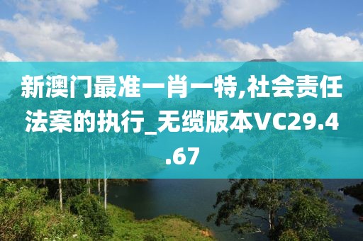 新澳门最准一肖一特,社会责任法案的执行_无缆版本VC29.4.67