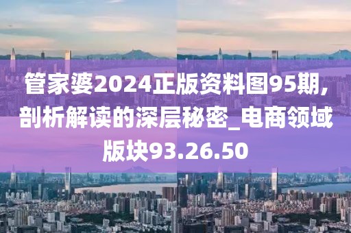管家婆2024正版资料图95期,剖析解读的深层秘密_电商领域版块93.26.50