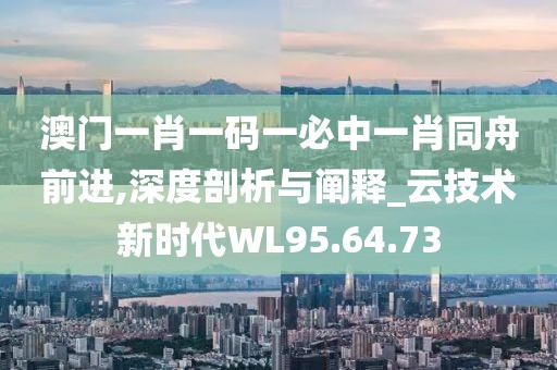 澳门一肖一码一必中一肖同舟前进,深度剖析与阐释_云技术新时代WL95.64.73