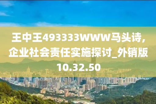 王中王493333WWW马头诗,企业社会责任实施探讨_外销版10.32.50