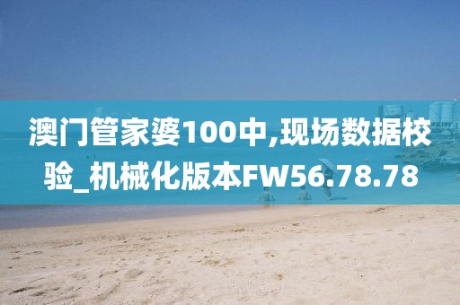 澳门管家婆100中,现场数据校验_机械化版本FW56.78.78