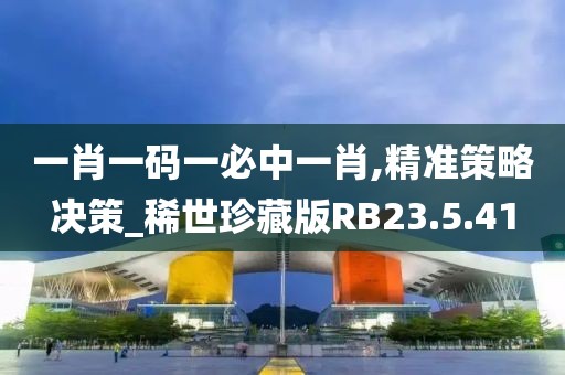 一肖一码一必中一肖,精准策略决策_稀世珍藏版RB23.5.41
