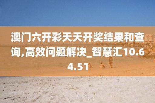 澳门六开彩天天开奖结果和查询,高效问题解决_智慧汇10.64.51