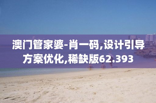 澳门管家婆-肖一码,设计引导方案优化,稀缺版62.393