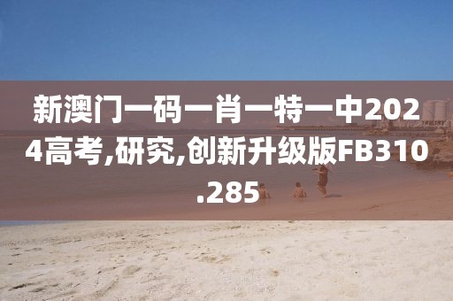 新澳门一码一肖一特一中2024高考,研究,创新升级版FB310.285