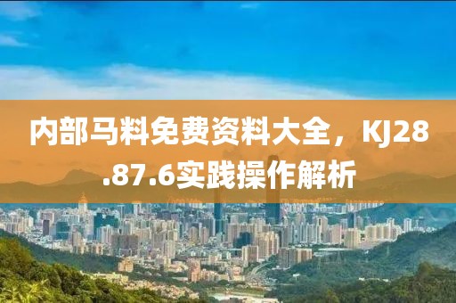 内部马料免费资料大全，KJ28.87.6实践操作解析