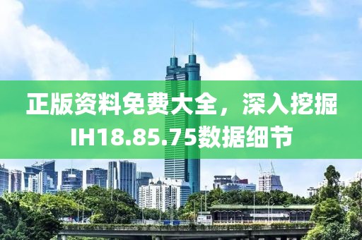 正版资料免费大全，深入挖掘IH18.85.75数据细节