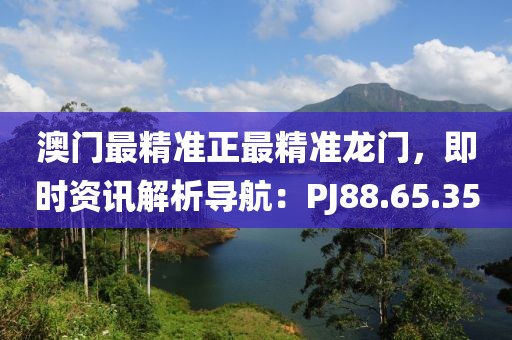 澳门最精准正最精准龙门，即时资讯解析导航：PJ88.65.35