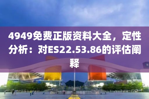 4949免费正版资料大全，定性分析：对ES22.53.86的评估阐释