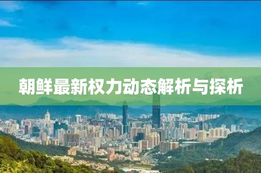 朝鲜最新权力动态解析与探析