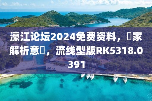濠江论坛2024免费资料，專家解析意見，流线型版RK5318.0391