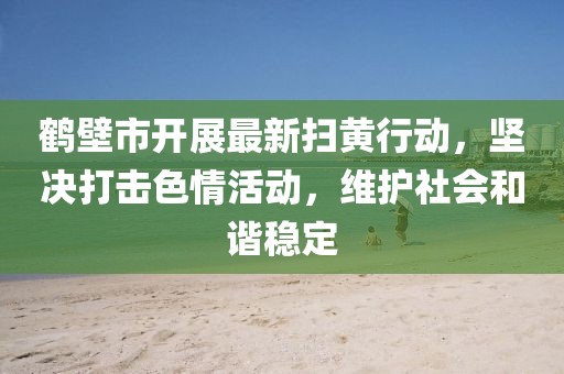 鹤壁市开展最新扫黄行动，坚决打击色情活动，维护社会和谐稳定