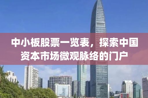 中小板股票一览表，探索中国资本市场微观脉络的门户