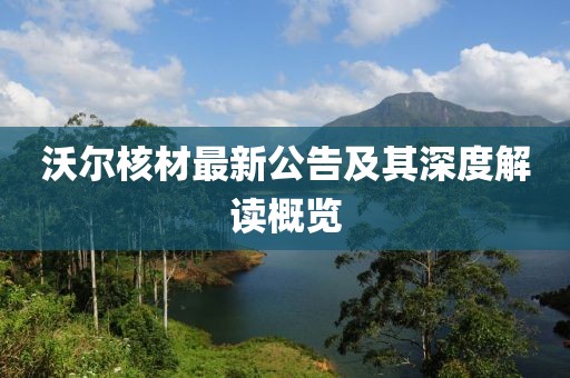 沃尔核材最新公告及其深度解读概览