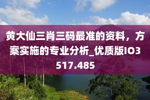 黄大仙三肖三码最准的资料，方案实施的专业分析_优质版IO3517.485