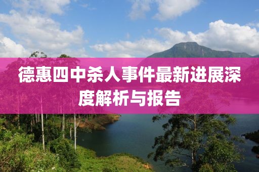 德惠四中杀人事件最新进展深度解析与报告