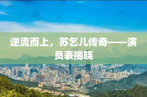 逆流而上，苏乞儿传奇——演员表揭晓