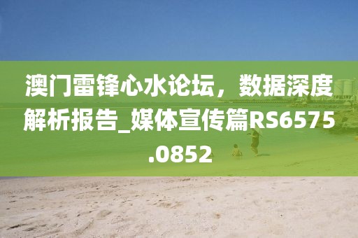澳门雷锋心水论坛，数据深度解析报告_媒体宣传篇RS6575.0852