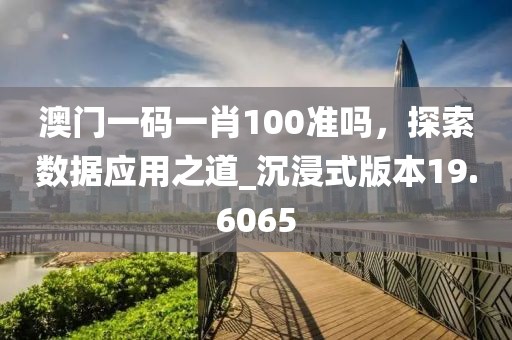澳门一码一肖100准吗，探索数据应用之道_沉浸式版本19.6065