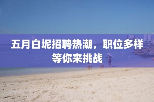 五月白坭招聘热潮，职位多样等你来挑战