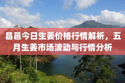 昌邑今日生姜价格行情解析，五月生姜市场波动与行情分析