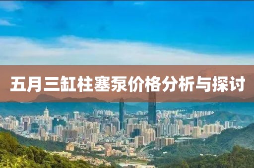 五月三缸柱塞泵价格分析与探讨