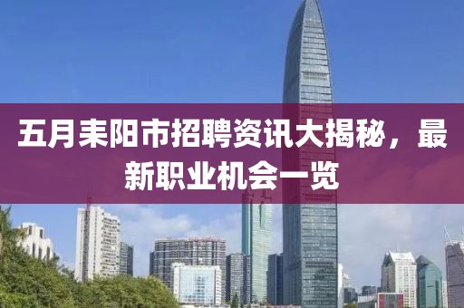 五月耒阳市招聘资讯大揭秘，最新职业机会一览
