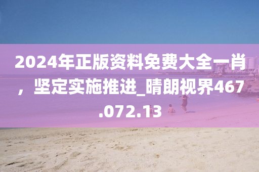 2024年正版资料免费大全一肖，坚定实施推进_晴朗视界467.072.13