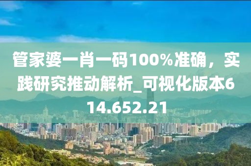 管家婆一肖一码100%准确，实践研究推动解析_可视化版本614.652.21
