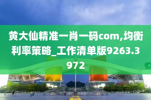 黄大仙精准一肖一码com,均衡利率策略_工作清单版9263.3972