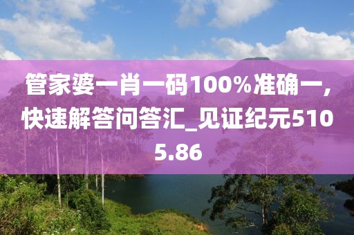 管家婆一肖一码100%准确一,快速解答问答汇_见证纪元5105.86