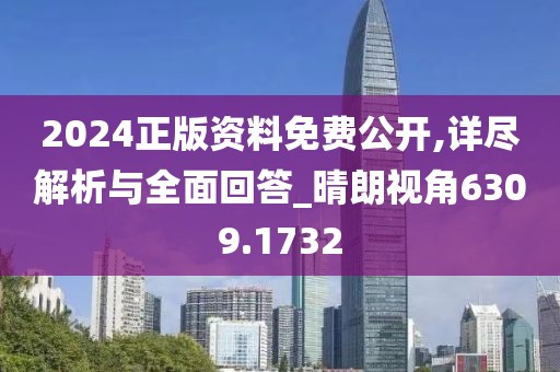2024正版资料免费公开,详尽解析与全面回答_晴朗视角6309.1732
