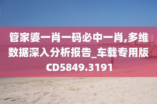 管家婆一肖一码必中一肖,多维数据深入分析报告_车载专用版CD5849.3191