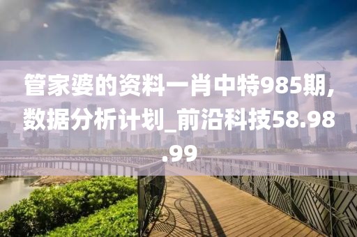 管家婆的资料一肖中特985期,数据分析计划_前沿科技58.98.99